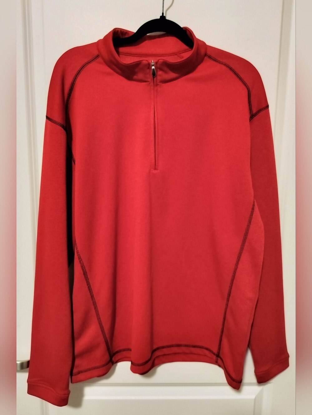 Pebble Beach Men's L Red Performance Tech 1/4 Zip Golf Pullover